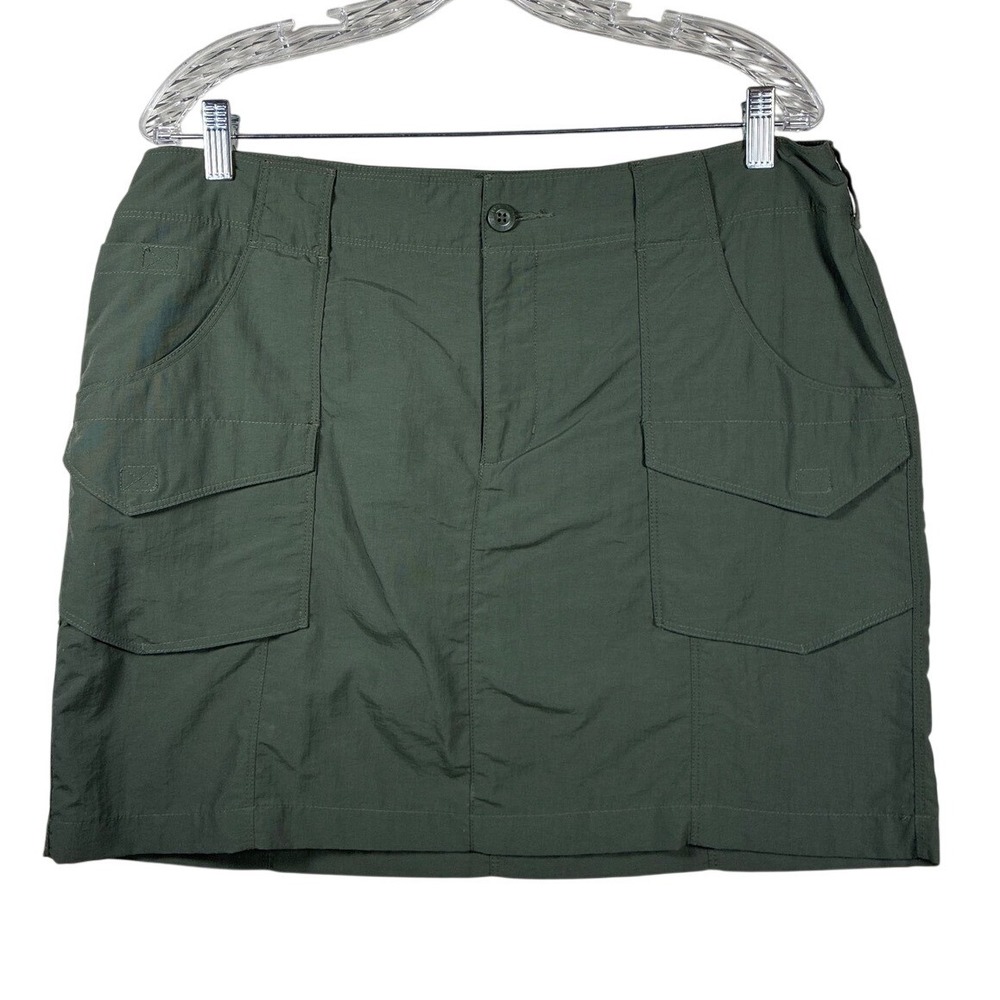 Eddie Bauer skirt 12 green microfiber performance zip outdoors utility gorpcore